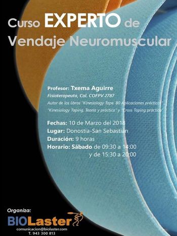 Curso Experto de Vendaje Neuromuscular en Donostia - San Sebastián kinesiology taping vendaje neuromuscular tape formacion curso