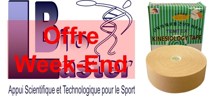 Offre Week-End chez Biolaster: Kinesiology Tape TEMTEX avec dimensions 5cm x 32m et couleur Beige