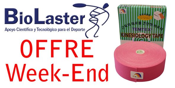 Offre Week-End chez Biolaster: Kinesiology Tape TEMTEX avec dimensions 5cm x 32m et couleur Rose
