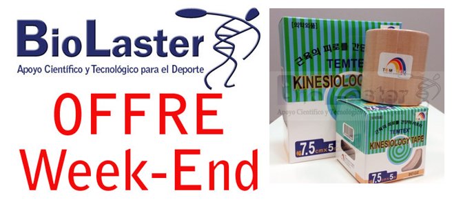 Offre Week-End chez Biolaster: Kinesiology Tape TEMTEX avec dimensions 7,5cm x 5m et couleur Beige (Caisse avec 4 Unités)