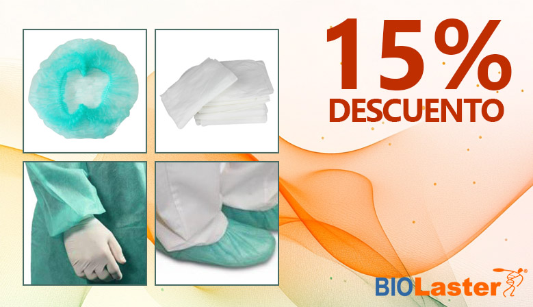 Aprovecha nuestra Oferta de Fin de Semana en Biolaster! Material desechable: sabanillas, guantes y ms.